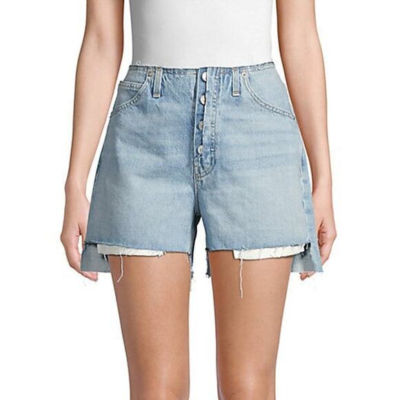 Hudson Button-Fly Sloane Denim Shorts Step Hem Ritual - 2